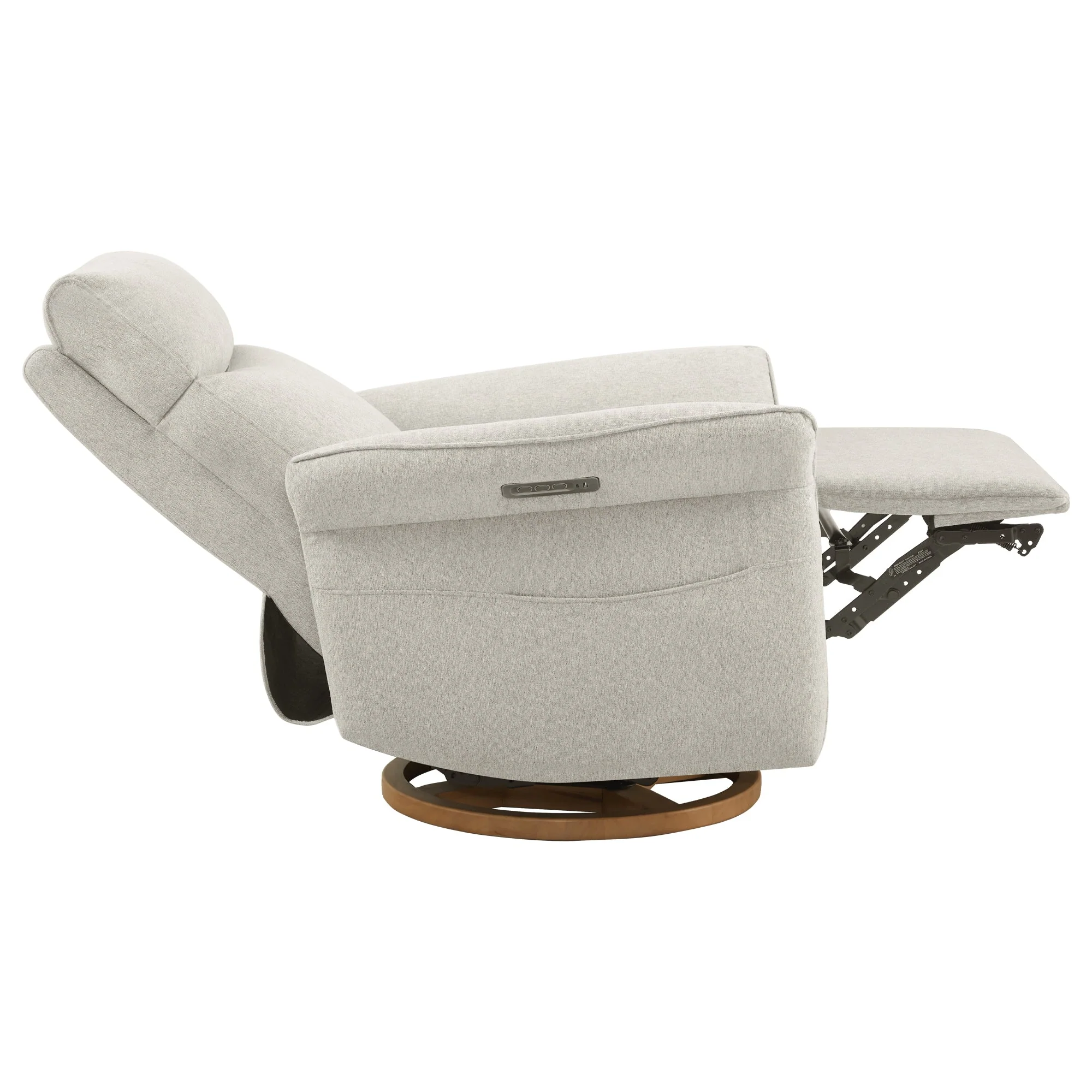 Vinca Power Swivel Nursery Glider Recliner with Power Lumbar & Headrest - Image 11