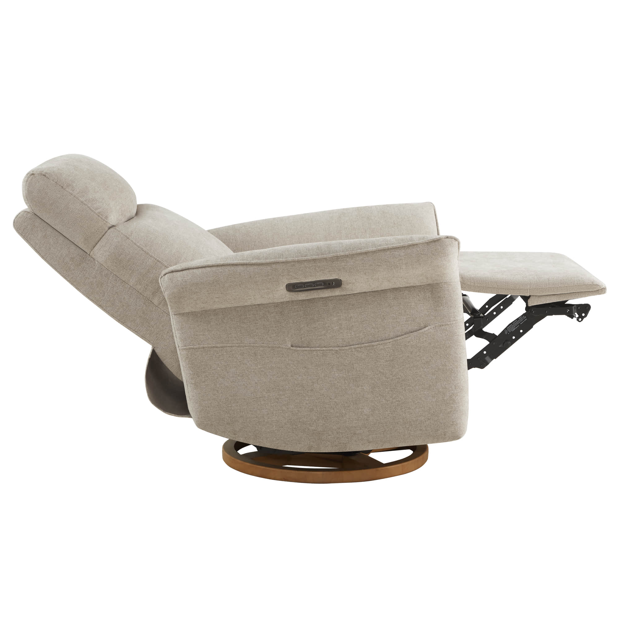 Vinca Power Swivel Nursery Glider Recliner with Power Lumbar & Headrest - Image 16