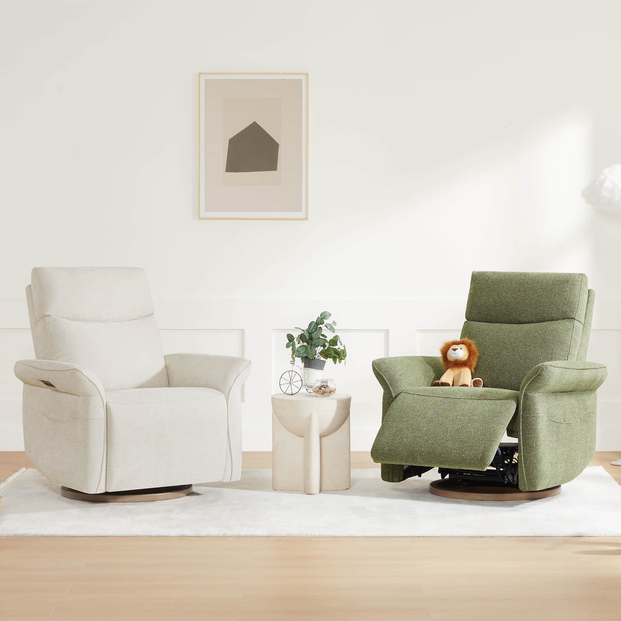 Vinca Power Swivel Nursery Glider Recliner with Power Lumbar & Headrest - Image 56