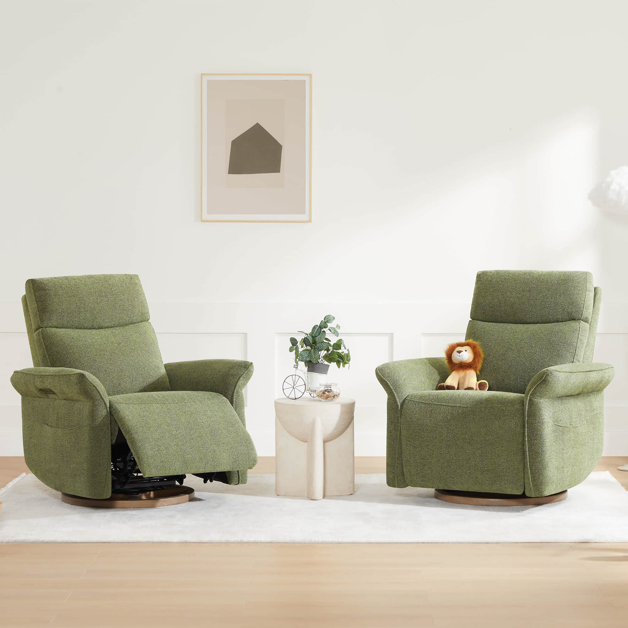 Vinca Power Swivel Nursery Glider Recliner with Power Lumbar & Headrest - Image 59