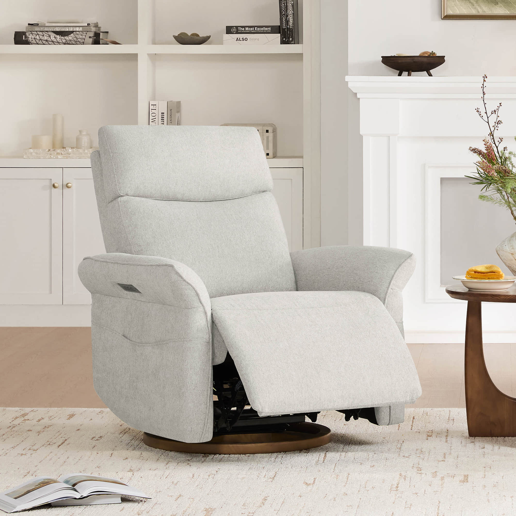 Vinca Power Swivel Nursery Glider Recliner with Power Lumbar & Headrest - Image 64