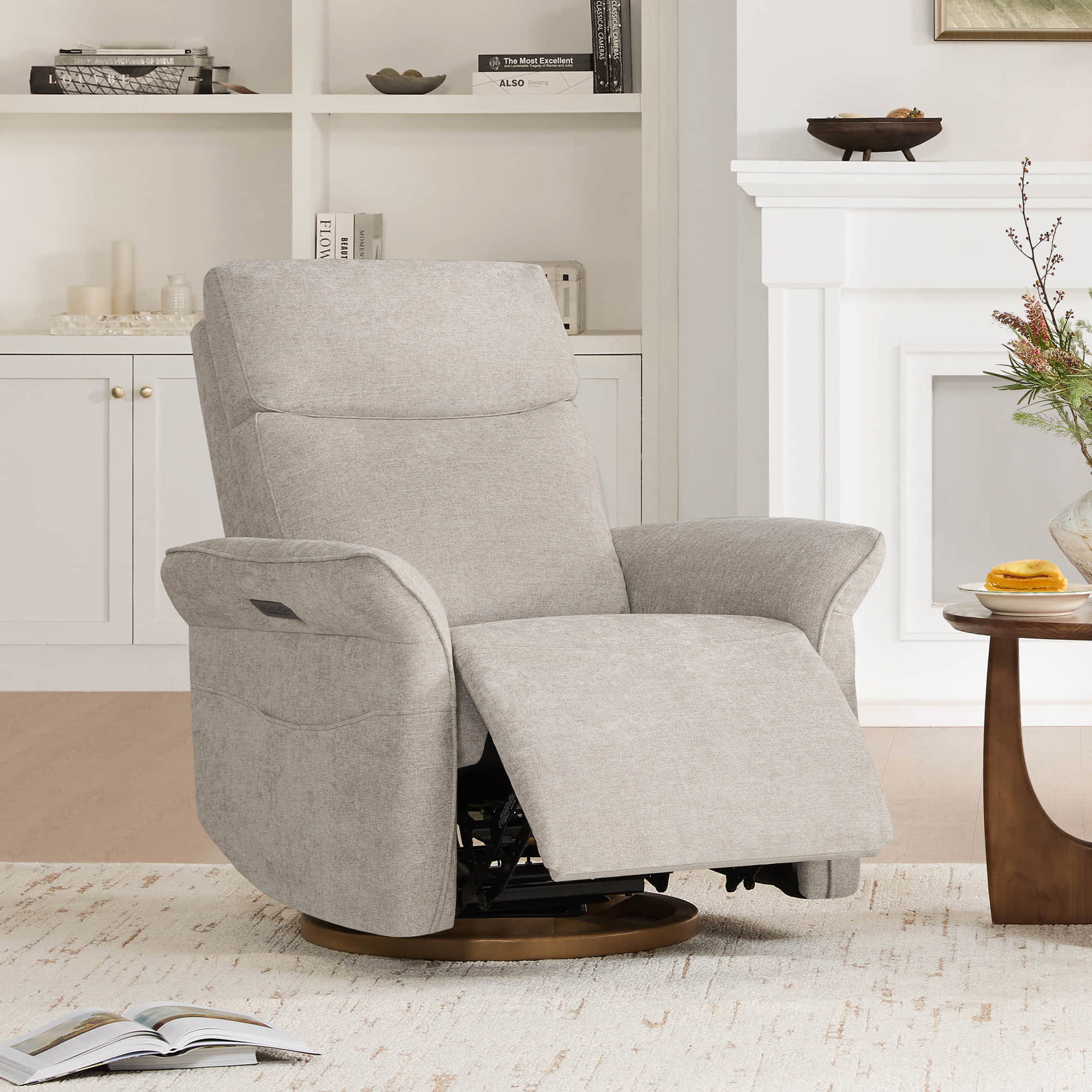 Vinca Power Swivel Nursery Glider Recliner with Power Lumbar & Headrest - Image 70